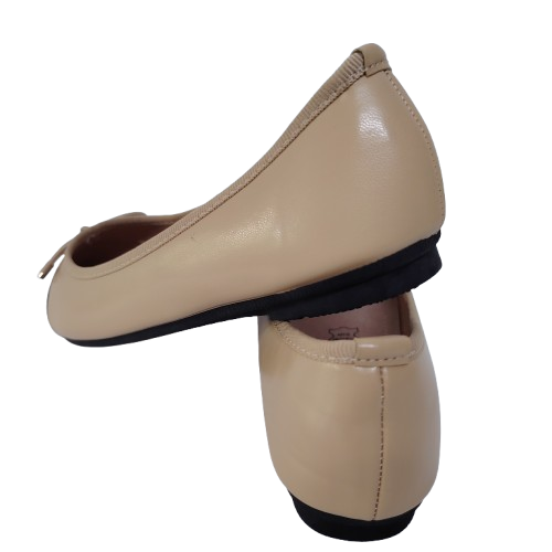 Balerini dama 8601 din piele ecologica, culoare apricot