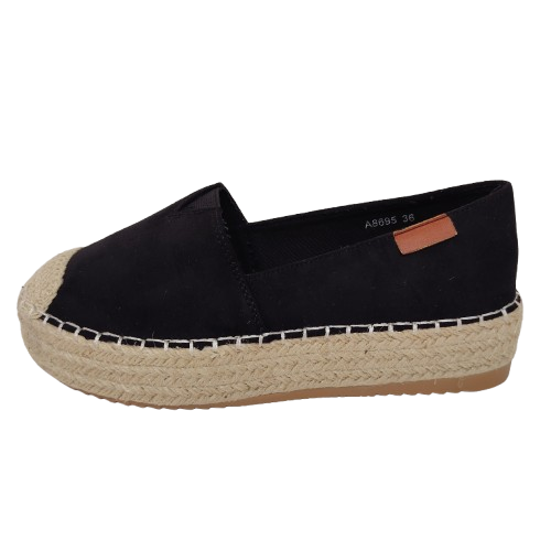 Espadrile dama A8695 din material textil, culoare negru