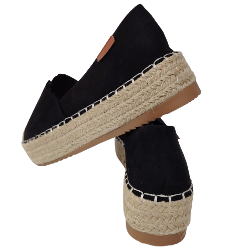 Espadrile dama A8695 din material textil, culoare negru