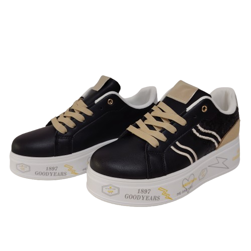 Sneakers dama AD33 din piele ecologica , culoare negru