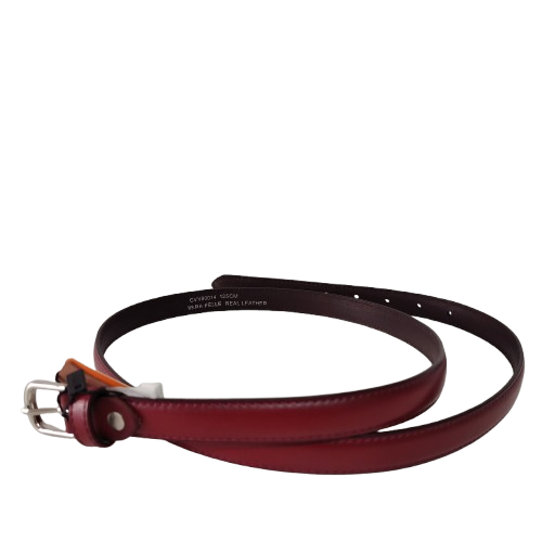 Curea damă din piele naturală CVV80014, culoare bordo