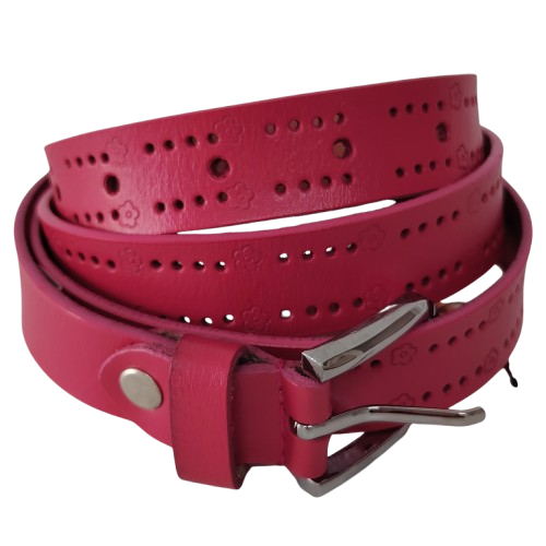 Curea damă din piele naturală CVV80215, culoare roz