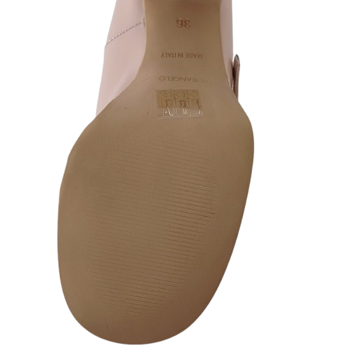 Pantofi dama din piele naturală lacuita nappa, culoare cipria