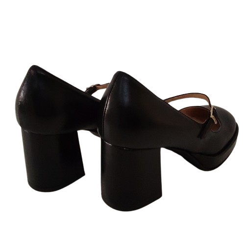 Pantofi dama din piele naturală lacuita nappa, culoare negru