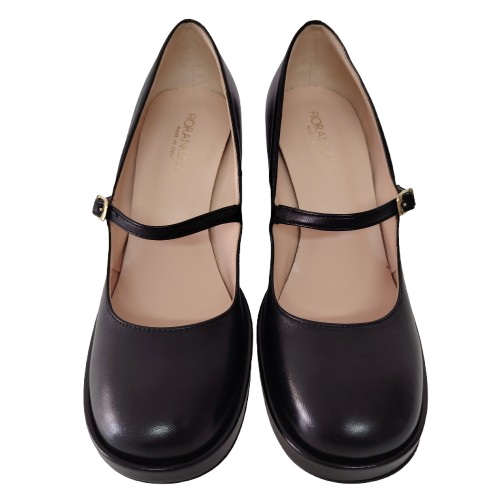 Pantofi dama din piele naturală lacuita nappa, culoare negru