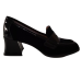 Pantofi dama FIORANGELO - F7084 din catifea si piele naturală, culoare negru