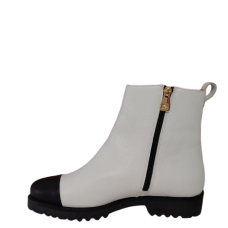 Ghete dama ,,FIORANGELO'' din piele naturala, culoare alb