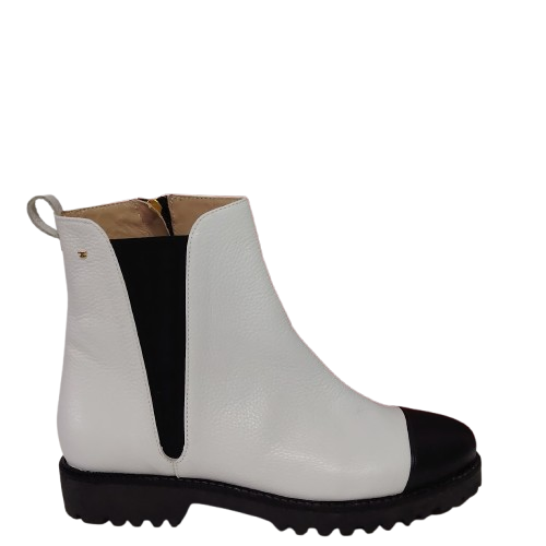 Ghete dama ,,FIORANGELO'' din piele naturala, culoare alb