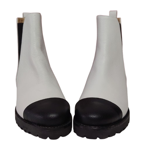 Ghete dama ,,FIORANGELO'' din piele naturala, culoare alb