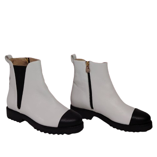 Ghete dama ,,FIORANGELO'' din piele naturala, culoare alb