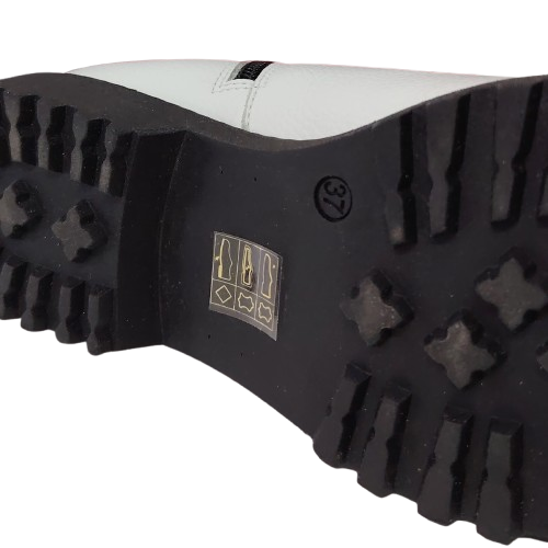 Ghete dama ,,FIORANGELO'' din piele naturala, culoare alb