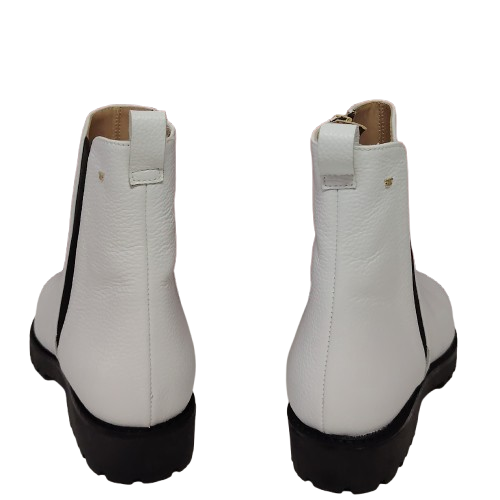 Ghete dama ,,FIORANGELO'' din piele naturala, culoare alb