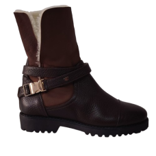 Ghete dama ,,FIORANGELO'' din piele naturala nappa, culoare maro