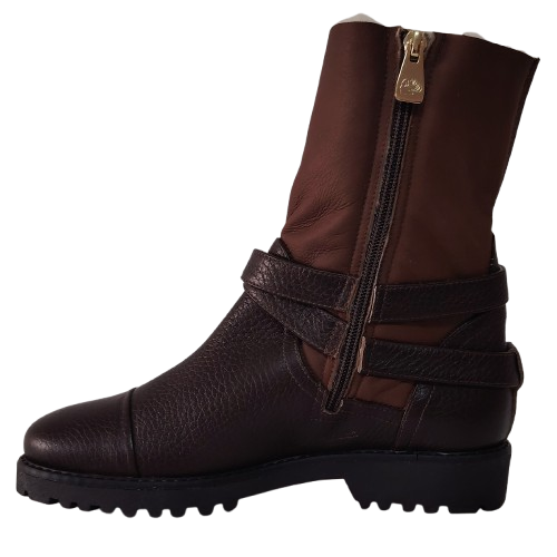 Ghete dama ,,FIORANGELO'' din piele naturala nappa, culoare maro