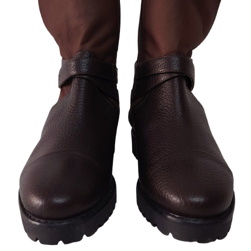 Ghete dama ,,FIORANGELO'' din piele naturala nappa, culoare maro