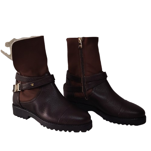 Ghete dama ,,FIORANGELO'' din piele naturala nappa, culoare maro