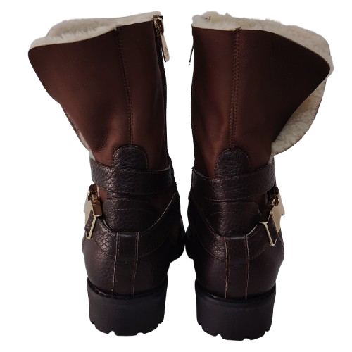 Ghete dama ,,FIORANGELO'' din piele naturala nappa, culoare maro