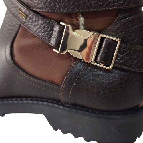 Ghete dama ,,FIORANGELO'' din piele naturala nappa, culoare maro