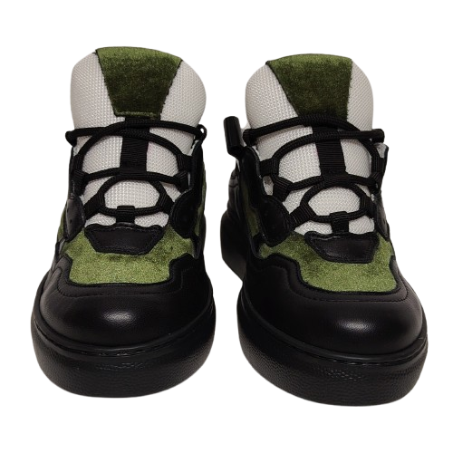 Sneakers dama FIORANGELO - F7401 din piele naturala nappa si velur, culoare negru