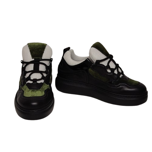 Sneakers dama FIORANGELO - F7401 din piele naturala nappa si velur, culoare negru