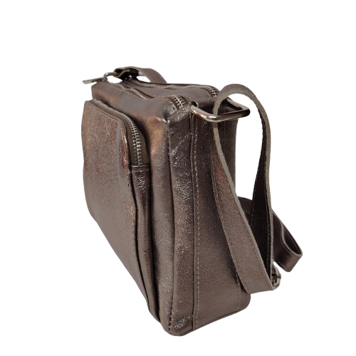 Geantă damă din piele naturală 5542, culoare bronz