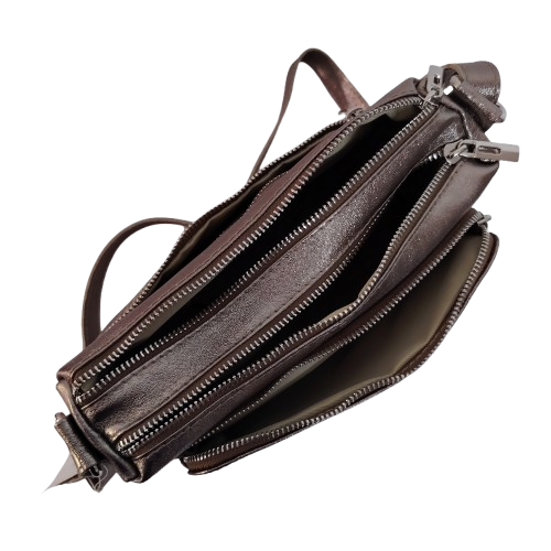 Geantă damă din piele naturală 5542, culoare bronz