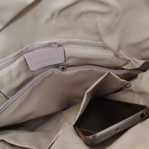 Rucsac damă din piele naturală 5220, culoare cipria