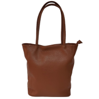 Shopper damă din piele naturală 52822, culoare cognac