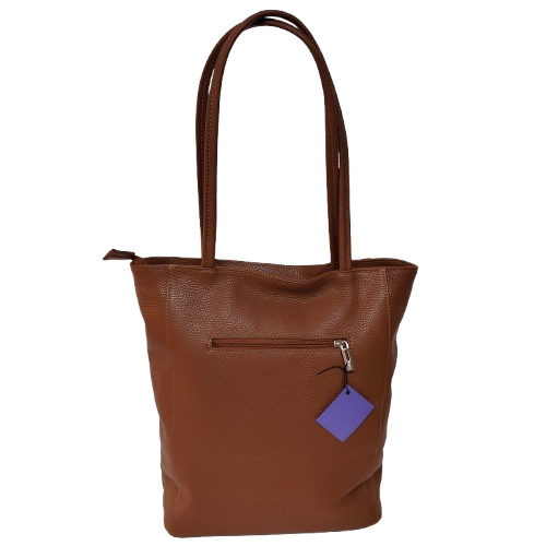 Shopper damă din piele naturală 52822, culoare cognac Shopper damă din piele naturală 52822, culoare cognac