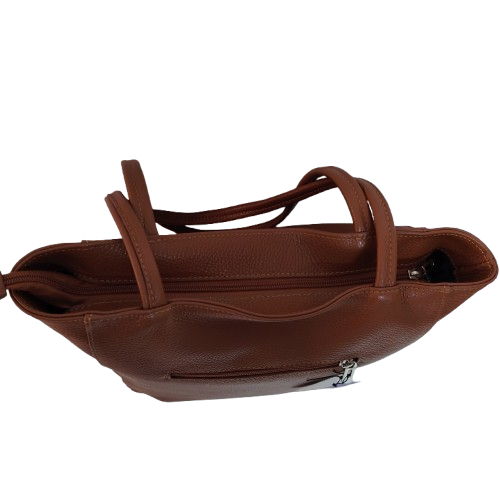 Shopper damă din piele naturală 52822, culoare cognac Shopper damă din piele naturală 52822, culoare cognac