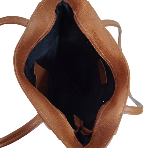 Shopper damă din piele naturală 52822, culoare cognac Shopper damă din piele naturală 52822, culoare cognac