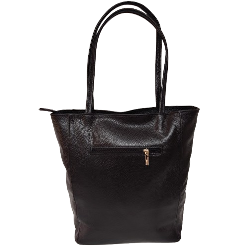 Shopper damă din piele naturală 52822, culoare negru
