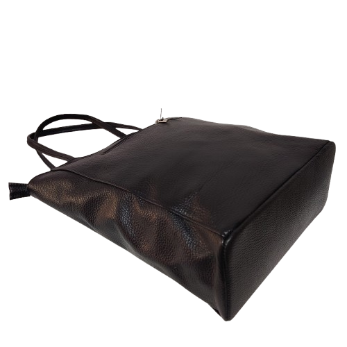 Shopper damă din piele naturală 52822, culoare negru