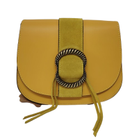 Geantă damă din piele naturală 39783-38, culoare galben