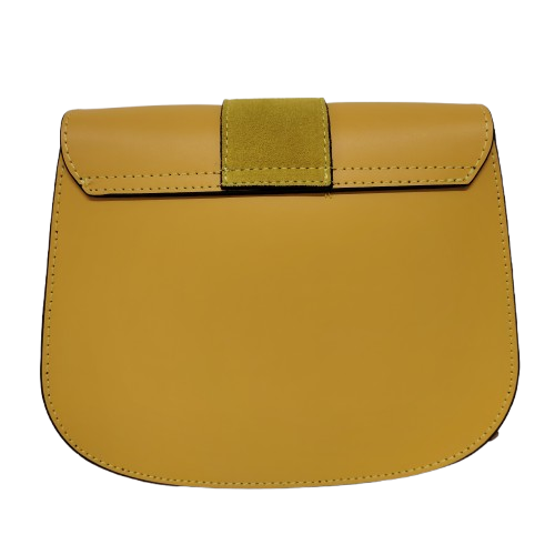 Geantă damă din piele naturală 39783-38, culoare galben