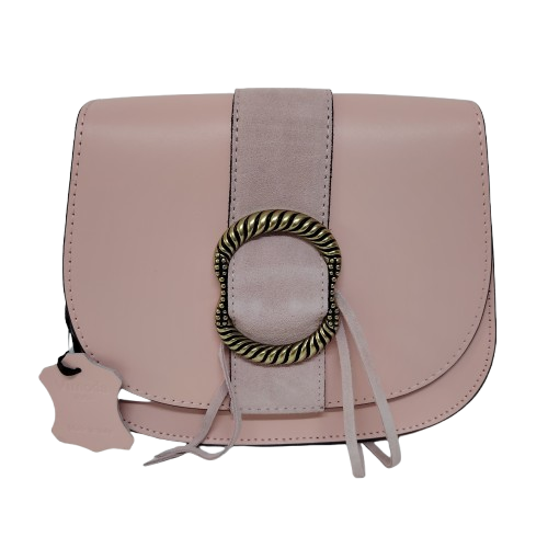 Geantă damă din piele naturală 39783-38, culoare nude-roz