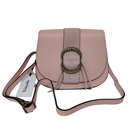 Geantă damă din piele naturală 39783-38, culoare nude-roz