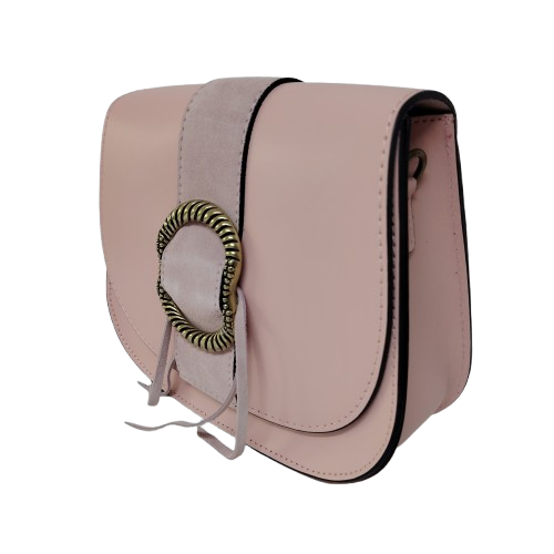 Geantă damă din piele naturală 39783-38, culoare nude-roz