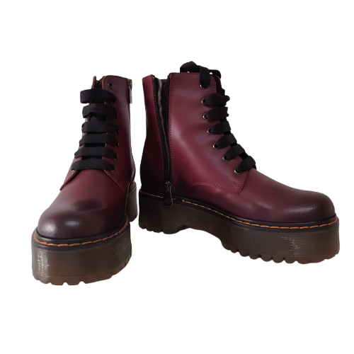 Ghete dama din piele naturala de vițel, culoare bordo