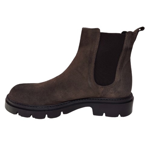 Ghete dama din piele naturala intoarsa, culoare maro taupe