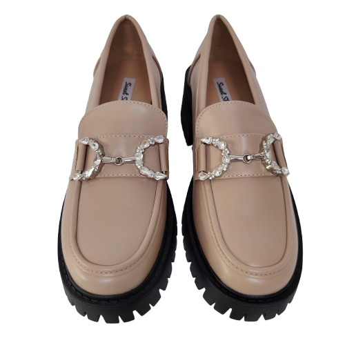 Mocasini dama din piele ecologica, culoare khaki