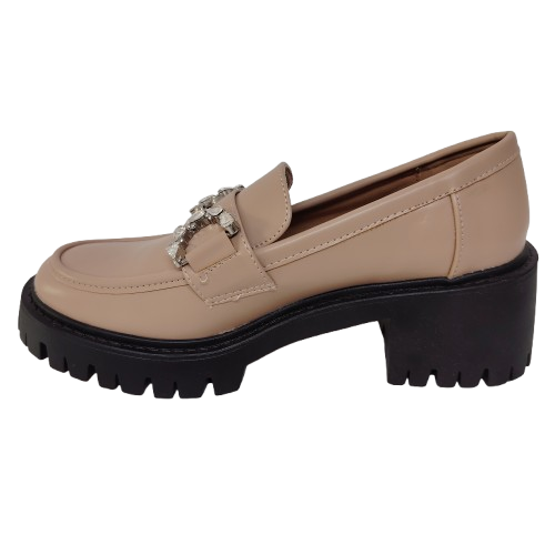 Mocasini dama din piele ecologica, culoare khaki