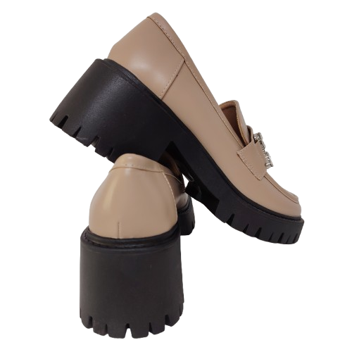 Mocasini dama din piele ecologica, culoare khaki