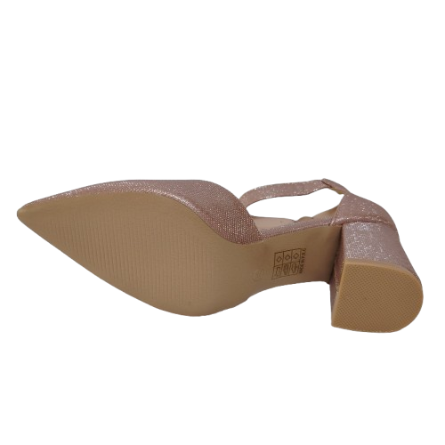 Pantofi dama Champagne din material textil culoare auriu sampanie