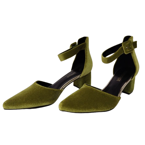 Pantofi dama X8316 din catifea culoare verde