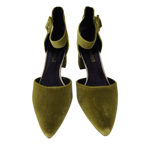 Pantofi dama X8316 din catifea culoare verde