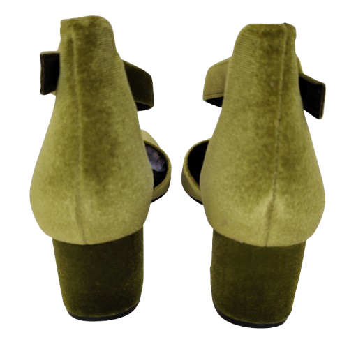 Pantofi dama X8316 din catifea culoare verde