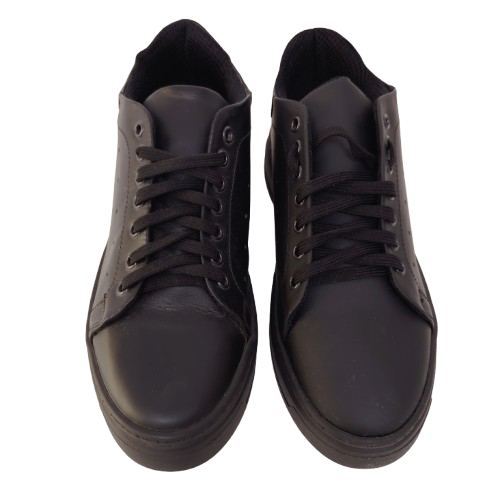 Sneakers barbati din piele naturală, culoare negru