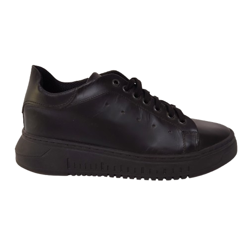 Sneakers barbati din piele naturală, culoare negru