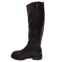 Cizme dama GA-038 din piele ecologica, culoare negru-leopard